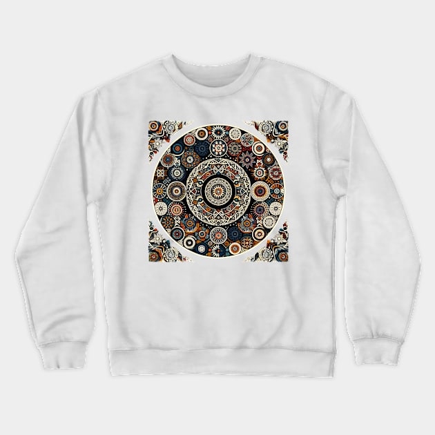 Cultural Tapestry: A Collage of Global Motifs Crewneck Sweatshirt by Rendigart